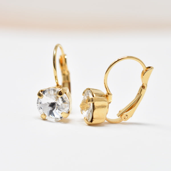 Caged Crystal Drop Earrings | 8mm