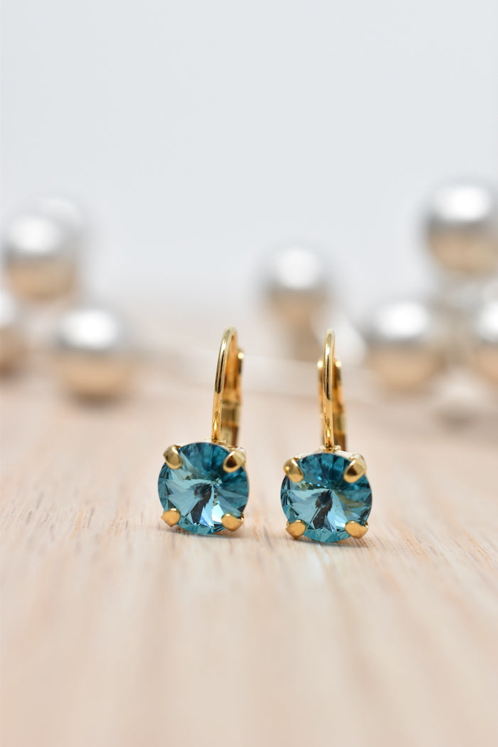 Caged Crystal Drop Earrings | 8mm