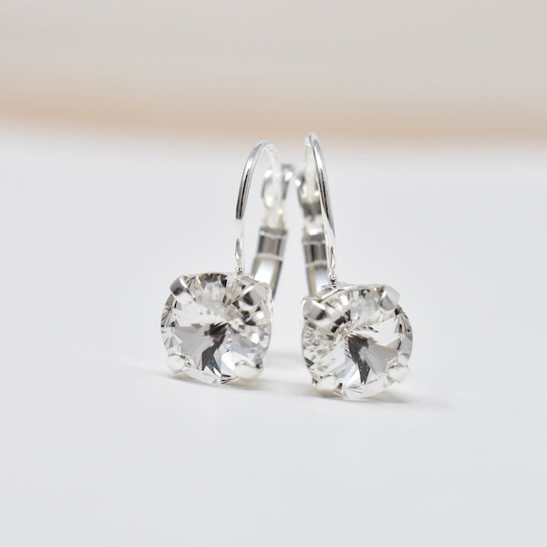 Caged Crystal Drop Earrings | 8mm