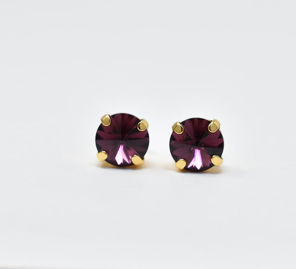 Caged Crystal Stud Earrings | 8mm