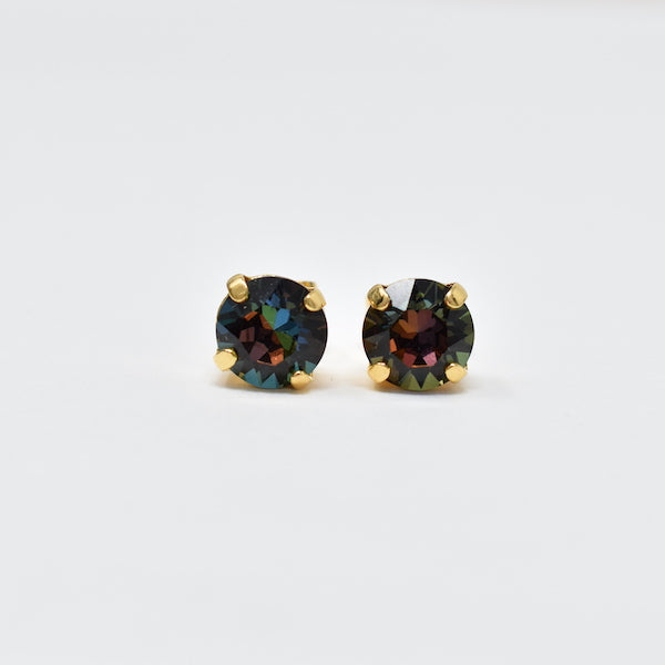 Caged Crystal Stud Earrings | 8mm