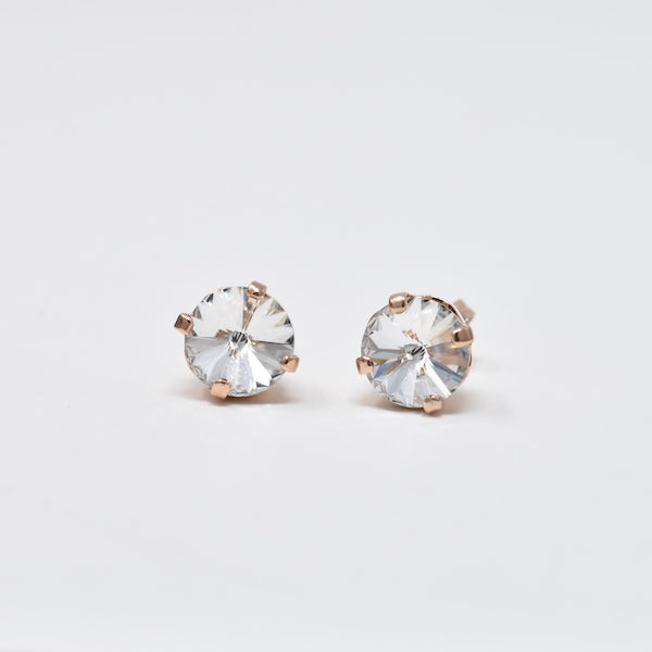 Caged Crystal Stud Earrings | 8mm