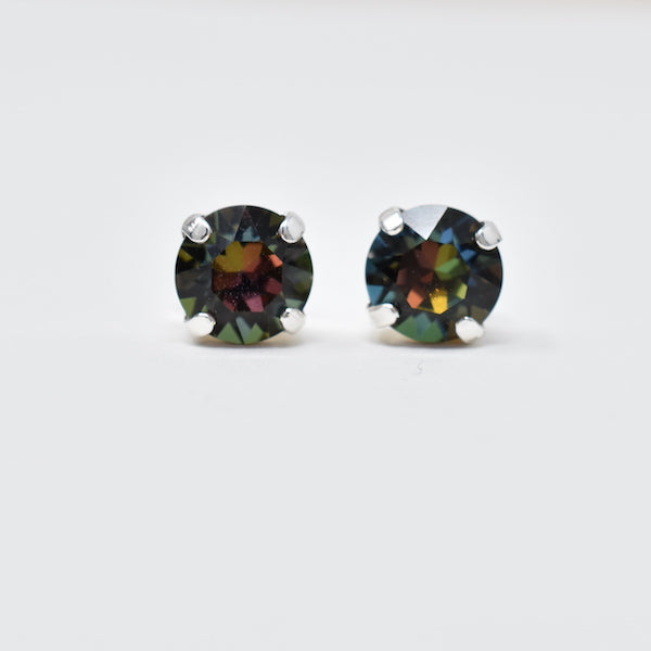 Caged Crystal Stud Earrings | 8mm