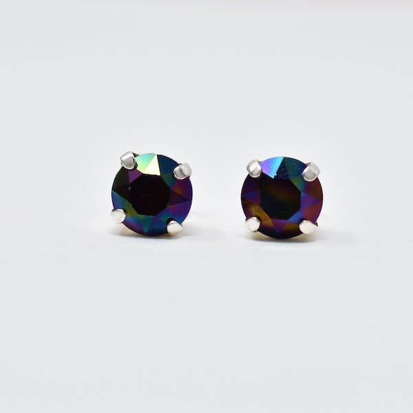 Caged Crystal Stud Earrings | 8mm