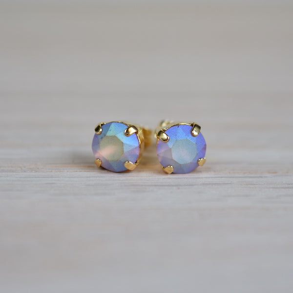 Caged Crystal Stud Earrings | 8mm