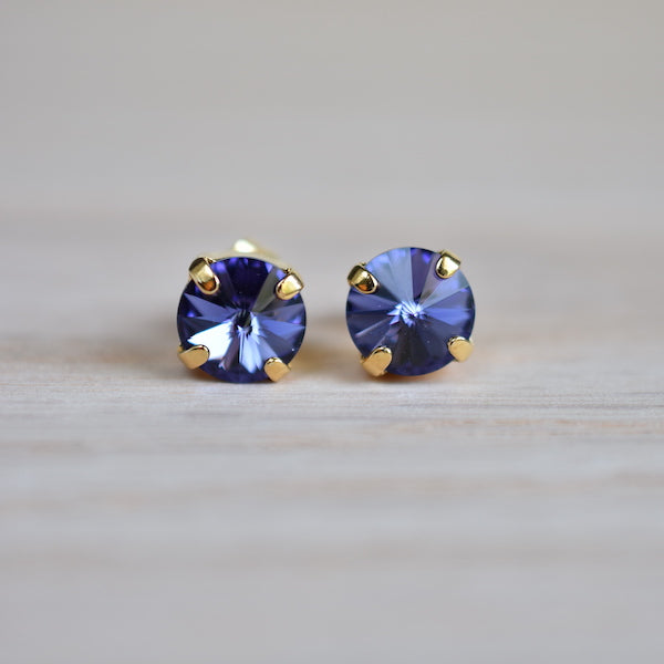 Caged Crystal Stud Earrings | 8mm