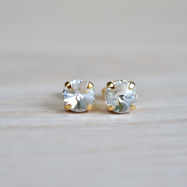Caged Crystal Stud Earrings | 8mm