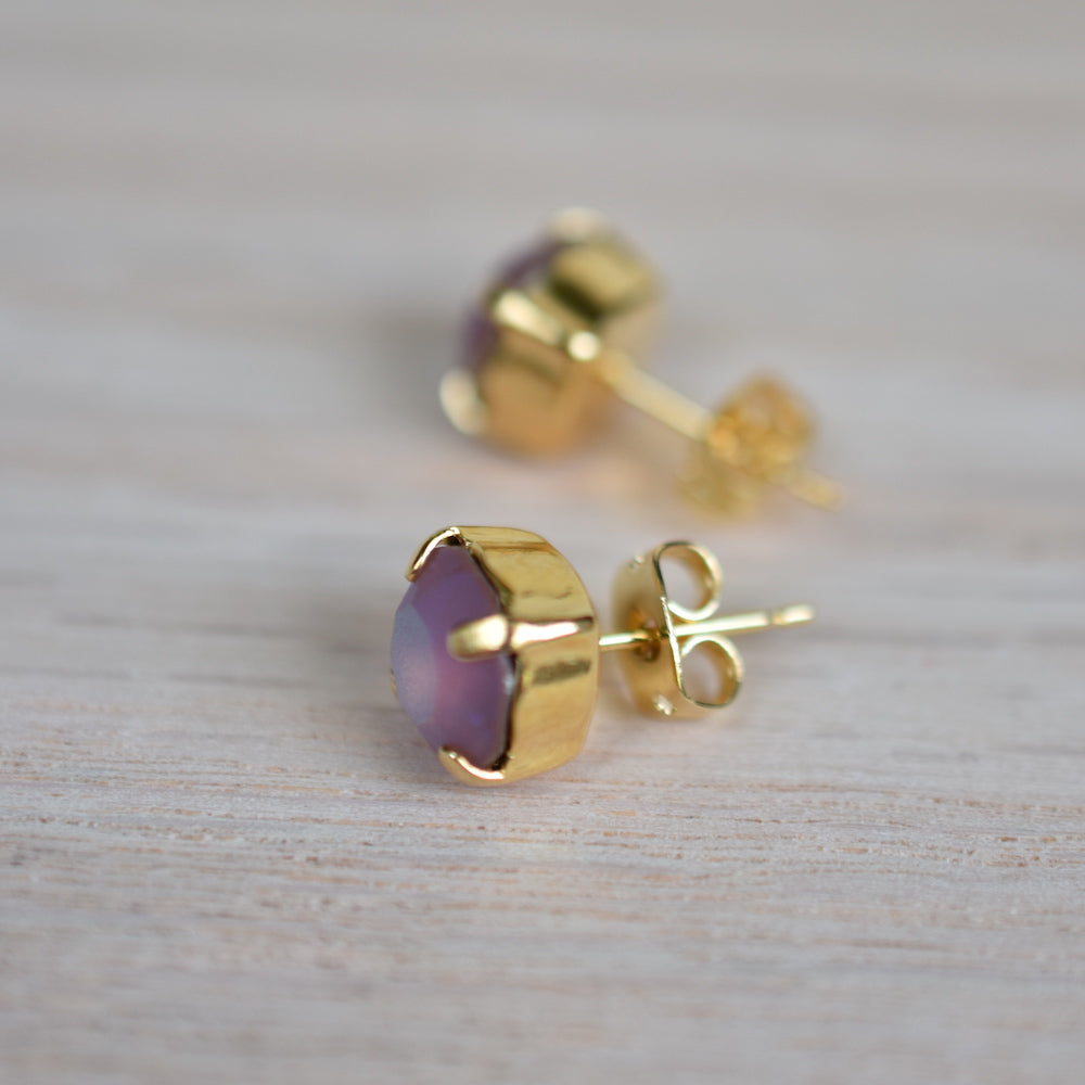 Caged Crystal Stud Earrings | 8mm