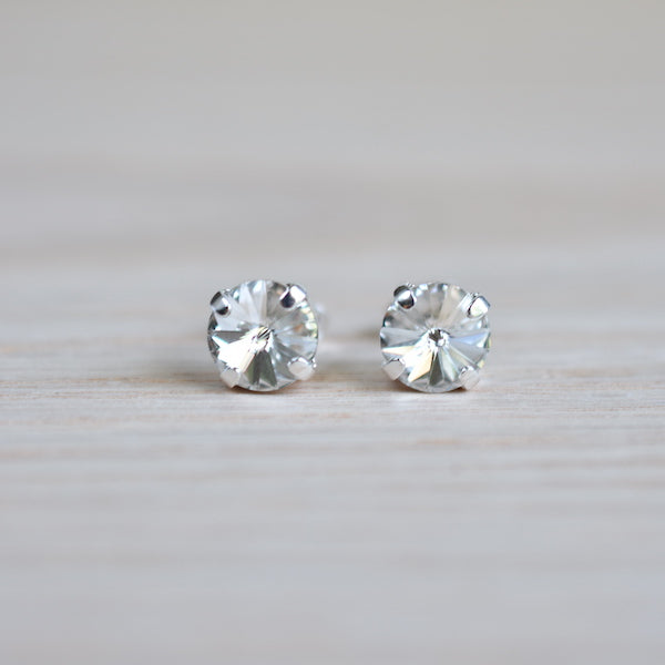 Caged Crystal Stud Earrings | 8mm