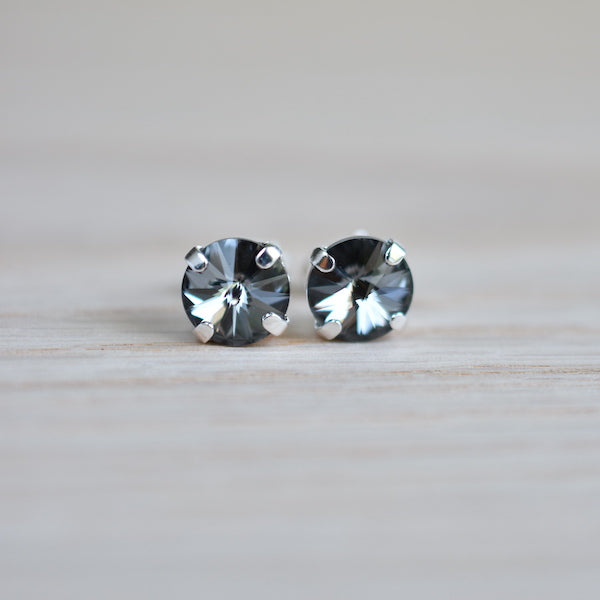 Caged Crystal Stud Earrings | 8mm