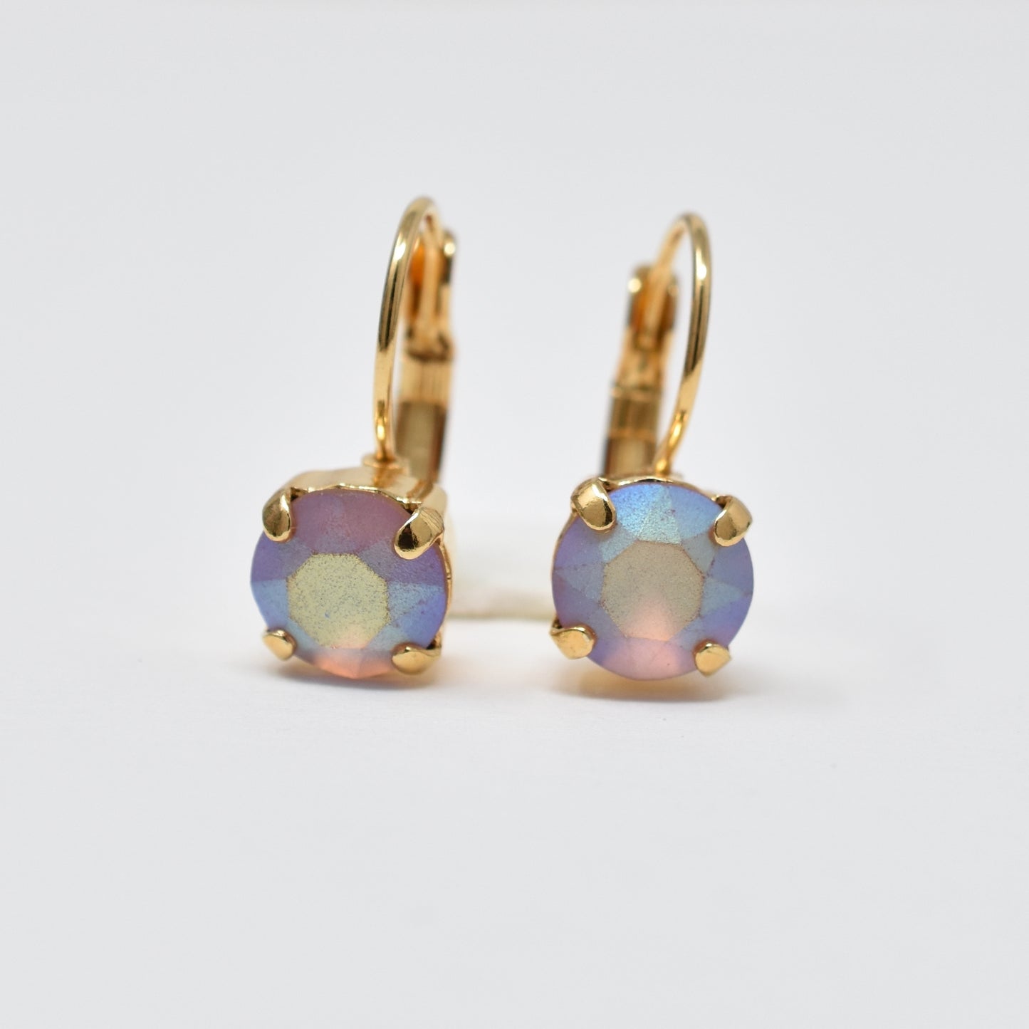 Caged Crystal Drop Earrings | 8mm