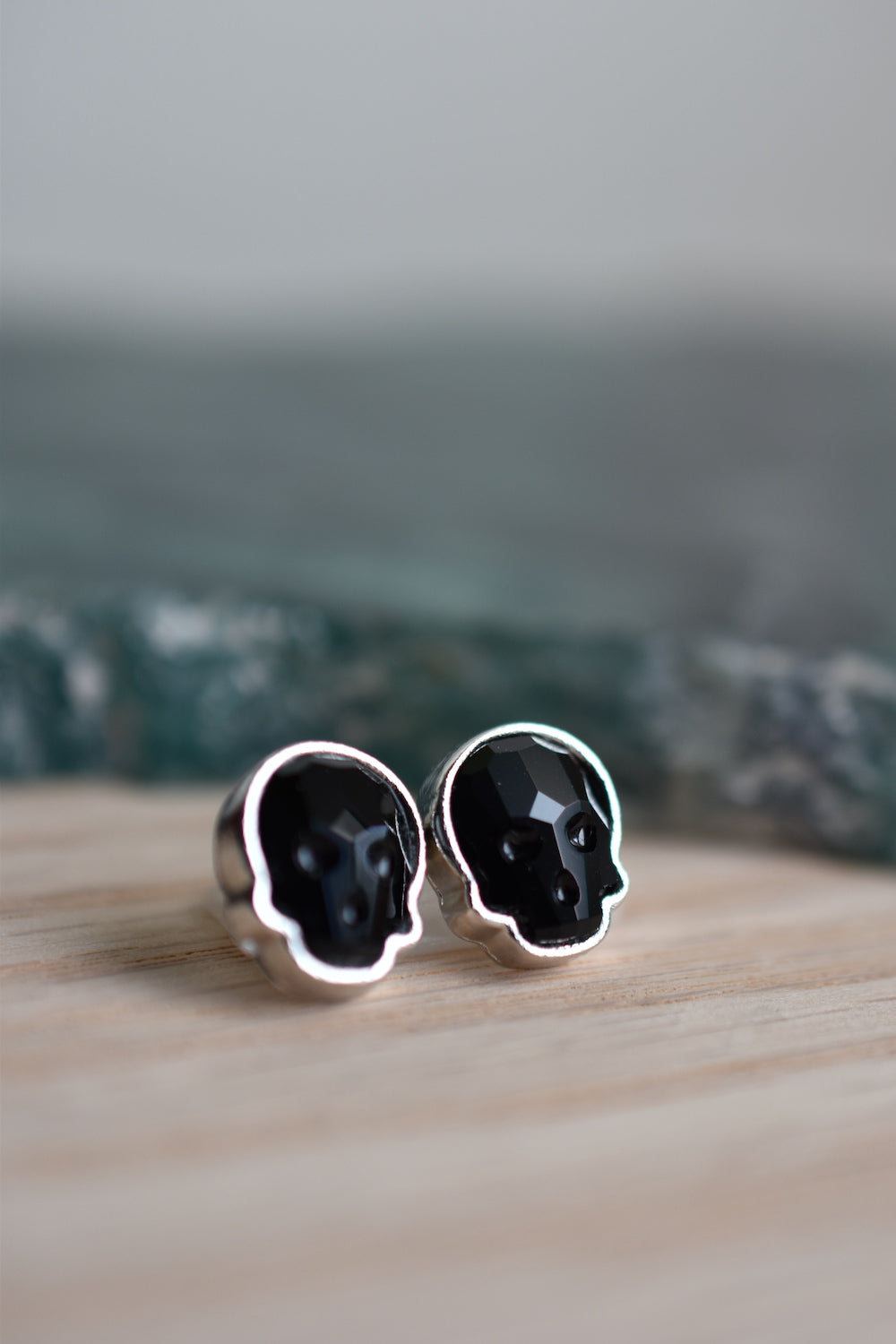 Small Crystal Skull Studs