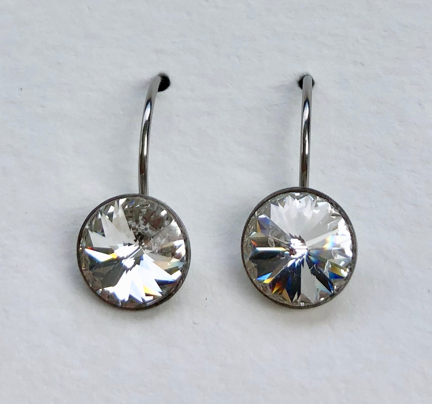 Swarovski Rivoli Drop Earrings, 8mm - Aloraflora Jewelry