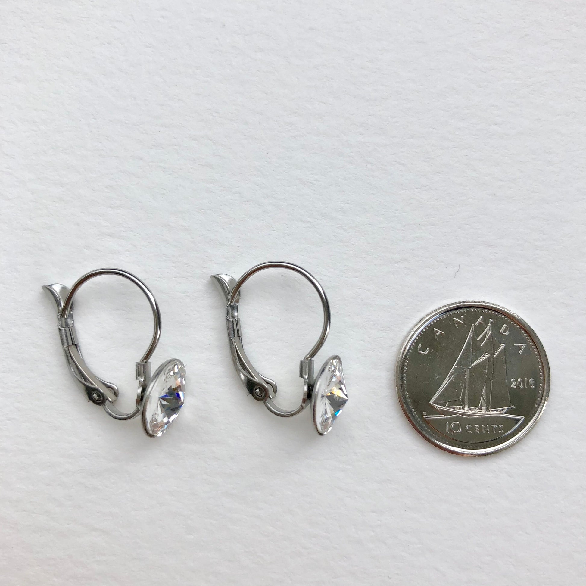 Swarovski Rivoli Drop Earrings, 8mm - Aloraflora Jewelry
